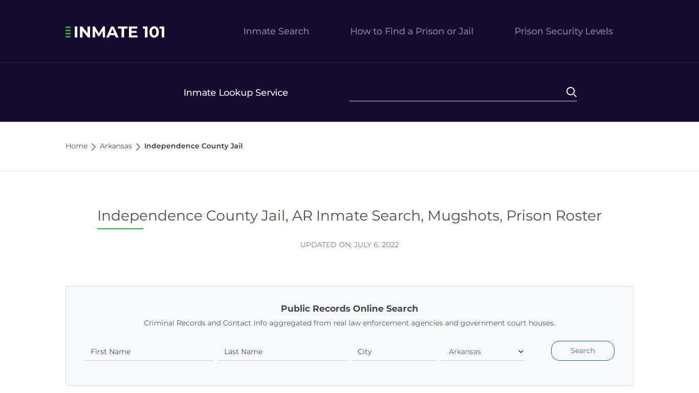 Independence County Jail, AR Inmate Search, Mugshots ...